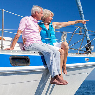 Inszone Insurance Boat Insurance Page Banner - Aged Couple on Boat