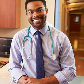 Male Doctor with Stethoscope - Lead Image for Doctors Office Page