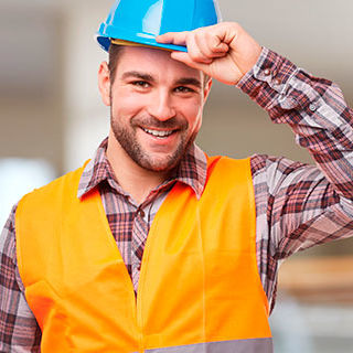 Inszone Insurance General Liability Insurance Page Banner - Male Worker Holding Construction Safety Hat