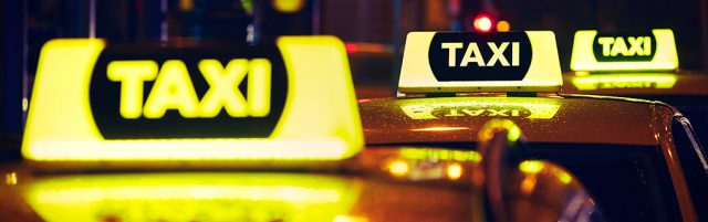 Three Taxis Lining Up - Lead Image for Taxi & Ride Share Services Page