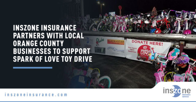 Inszone Insurance Partners with Local Orange County Businesses to Support Spark of Love Toy Drive