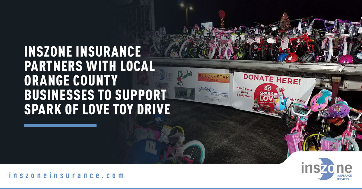 Spark of Love Toy Drive - Banner Image for Inszone Insurance Partners with Local Orange County Businesses to Support Spark of Love Toy Drive Blog